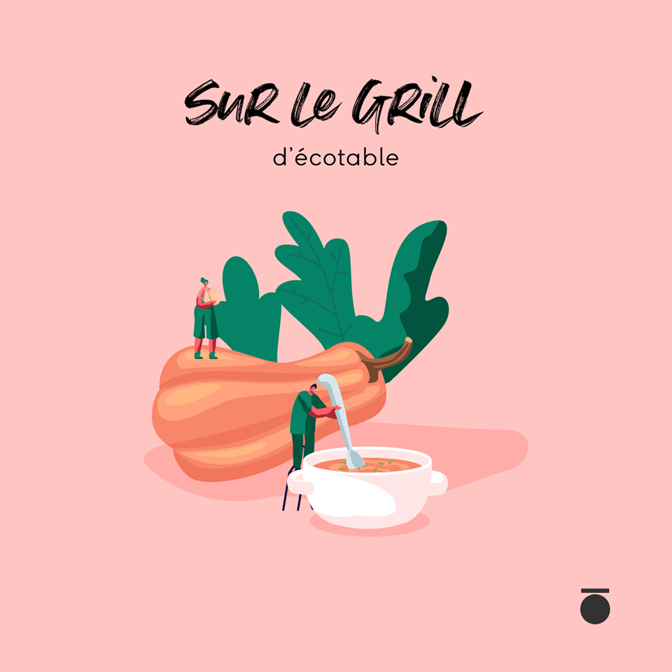 Sur le grill d'écotable